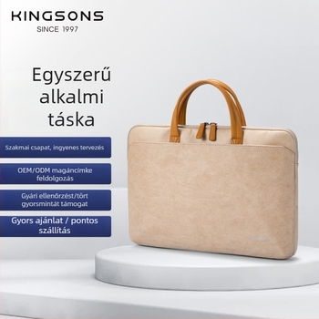 Kingsons üzleti táska 24096 — HDPE anyag, vízszintes négyzet alakú forma, cipzár, belső zsebek telefonhoz és azonosítóhoz, puha fogantyú