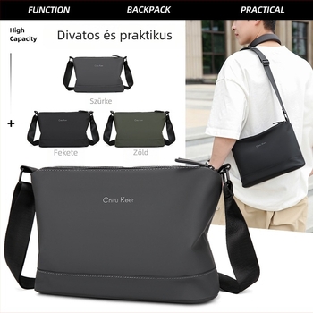 Férfi trendi vállon átívelő táska, könnyű, vízálló, 8 hüvelykes laptophoz