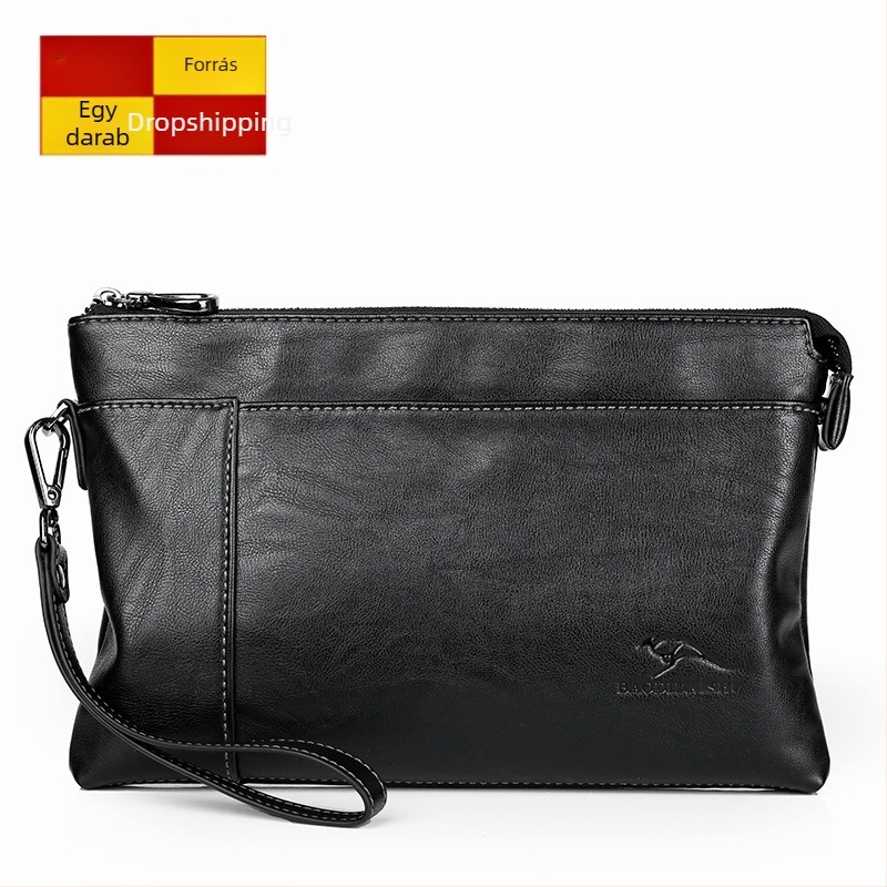 Kadi Kangaroo férfi PU bőrből készült clutch táska, 8 hüvelykes, boríték stílus, vízálló, 2019