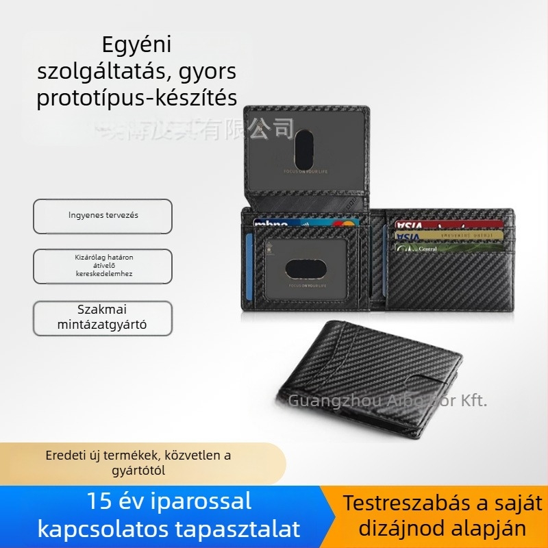 PU bőr RFID-ellenálló anti-mágneses rövid pénztárca, nagy kapacitás, lopás elleni védelem és csalás elleni védelem