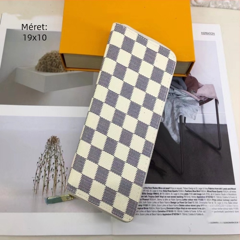 Hosszú láncos pénztárca, szintetikus bőr, betűminta, márka 1234, ultrakönnyű és kopásálló