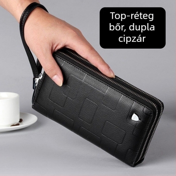DIVECEN férfi bőrtáska clutch üzleti utazáshoz, valódi bőr, lélegző, vízálló, ultra könnyű, kopásálló
