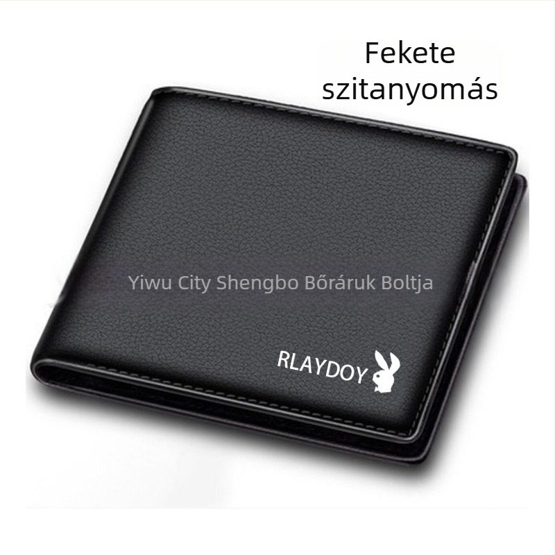 Férfi PU bőrből készült bi-fold pénztárca bankjegy-klippel, ID-ablakkal és rekeszekkel a kártyák számára, cipzáras rekesszel - vízszintes négyszög alakú, üzleti stílus