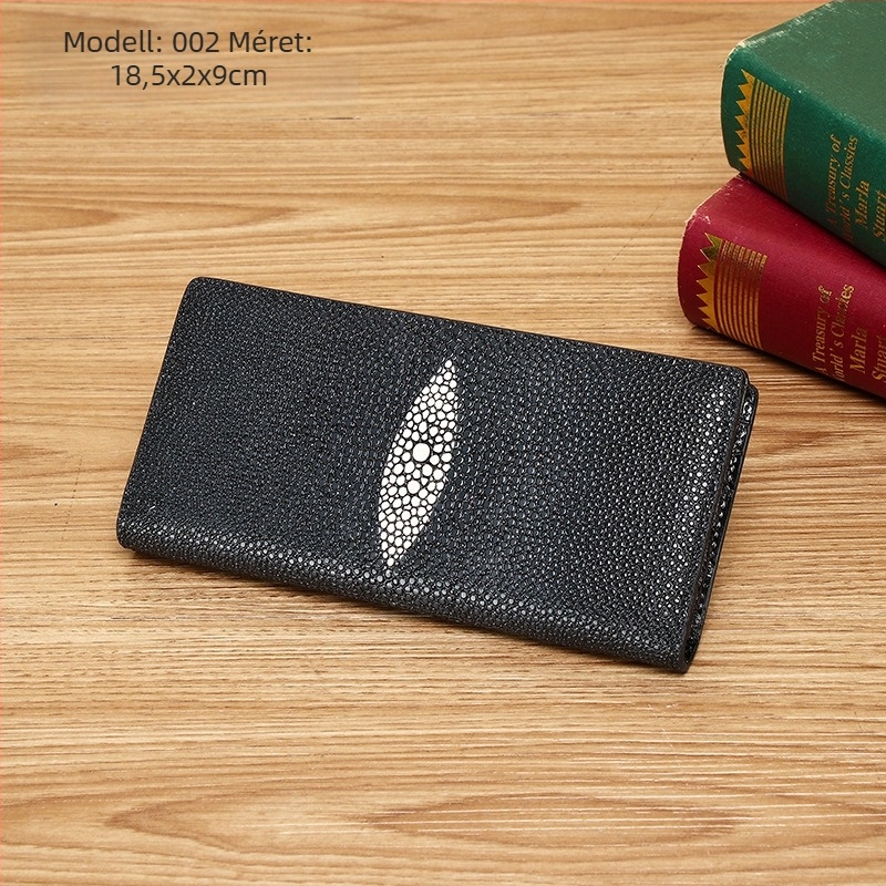 Valódi bőr clutch táska, pearl fish skin textúra, több kártyahely, üzleti elit stílus, 2025 tavaszi megjelenés