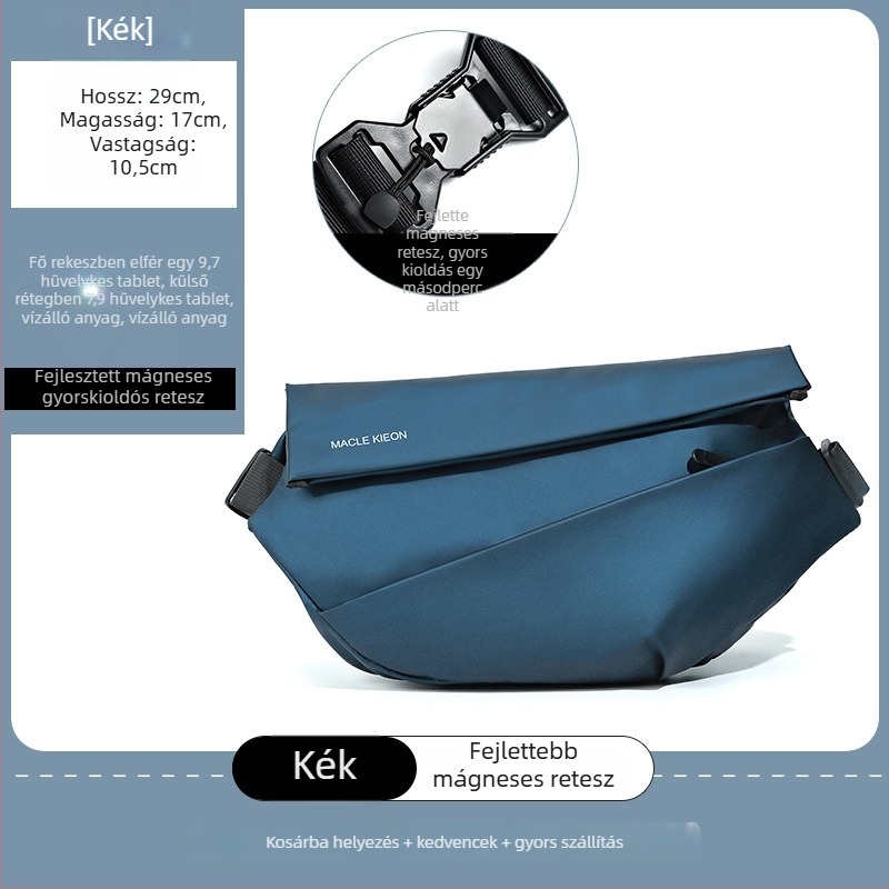 Férfiaknak készült crossbody táska Oxford anyagból, vízálló, mindennapi stílus, poliészter bélés