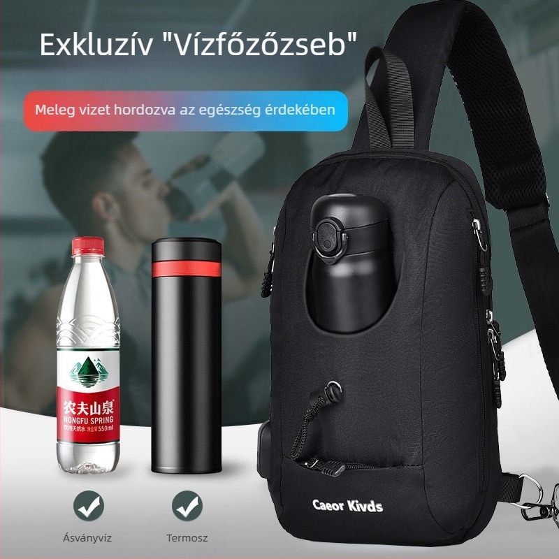 Locoer Férfi Crossbody Mellkas Táska, Vízálló, Nagy Kapacitású, Corduroy Anyag, Oxford Belső, Üzleti Utazásokhoz