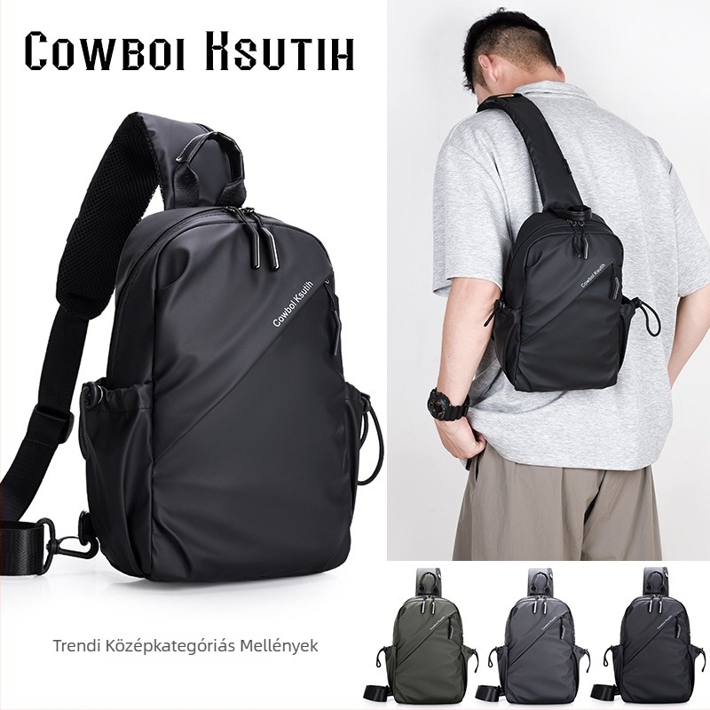 Férfi mellkas táska crossbody – nylon, vízálló, lélegző, ultrakönnyű, bővíthető, street-stílus