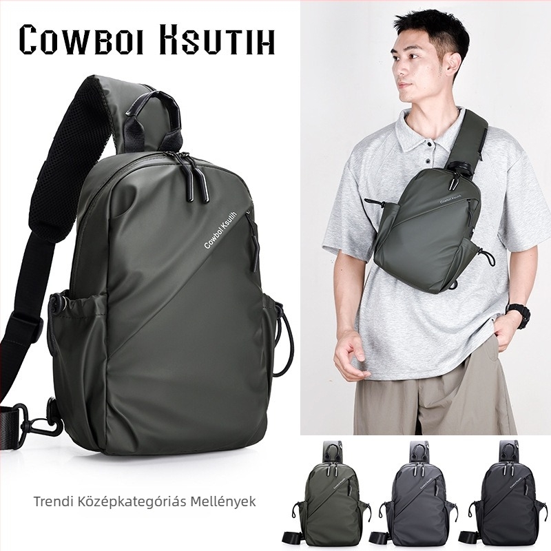 Férfi mellkas táska crossbody – nylon, vízálló, lélegző, ultrakönnyű, bővíthető, street-stílus