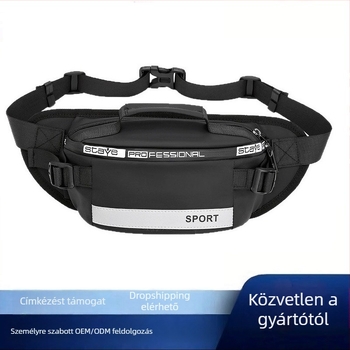 Férfi övtáska utcai stílusban, nylonból, kopásálló, poliészter bélés, egyszínű dizájn