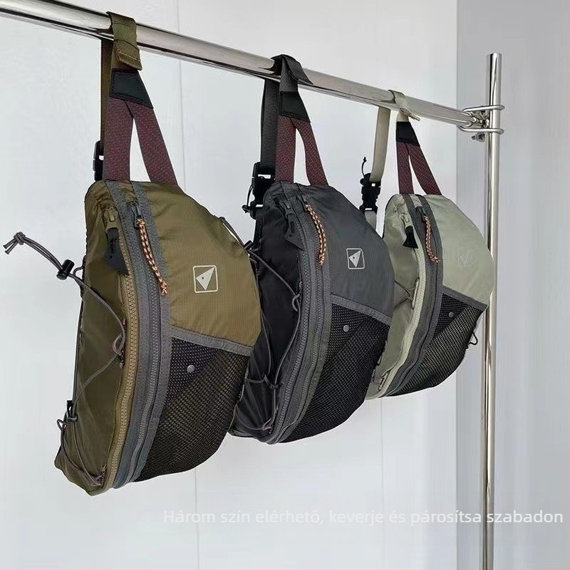 Férfi mellkas táska nagy kapacitású, nylon anyag, lélegző kialakítás, városi egyszerű stílus, egyszínű