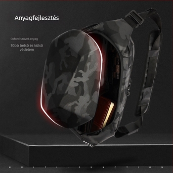 Férfi crossbody táska TY-03, poliészter, függőleges-négyzetes dizájn, cipzáras záródás, vízálló, több belső zseb