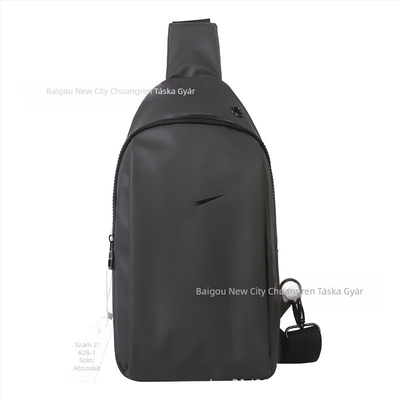 Férfi chest bag utcai divatban, Oxford anyagból, vízálló, poliészter bélés, betűs minta