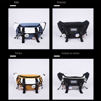 Férfi keresztpántos táska, utcai trend, nylon anyag, betűs minta, Modell FG 809A (Minta FG 809A; Anyag: Nylon; Funkció: Kopásállóság; Minta: Betűk; Szezon: Tavasz 2025)
