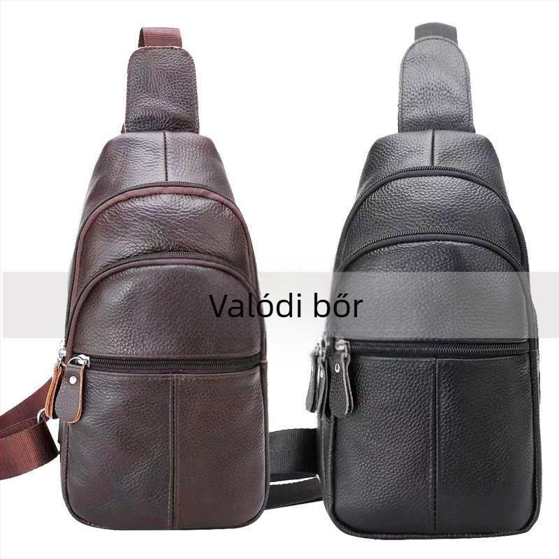 Férfi crossbody táska poliészter külsővel, bőr belsővel, 2025 tavasz, szabadidős utazásokhoz