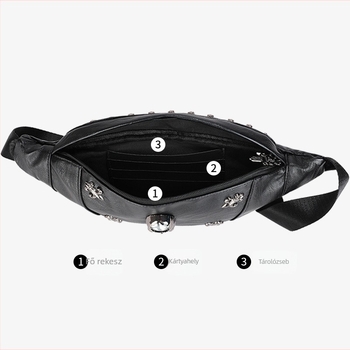 Férfi PU bőr mellkas táska, crossbody kivitel, cipzáras záródás, dumpling alakú, modell S3211#, egyszínű, egy vállpánttal, Winter 2021.