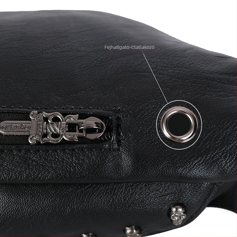 Férfi PU bőr mellkas táska, crossbody kivitel, cipzáras záródás, dumpling alakú, modell S3211#, egyszínű, egy vállpánttal, Winter 2021.