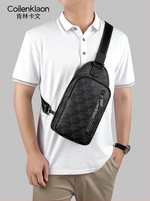 Férfi mellkas táska - street fashion, PVC anyag, Coilenklaon márka, crossbody dizájn, szabadidős utazásokhoz