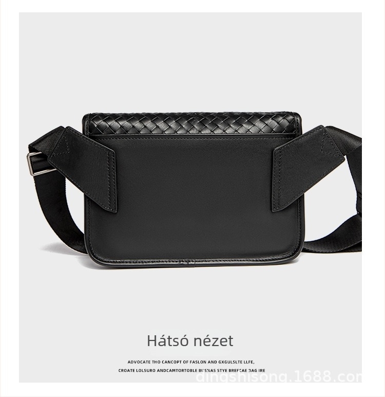 Férfi bőr crossbody táska, utcai stílus, első réteg marhabőrből, kopásálló, tárolásra alkalmas, márka nélküli.
