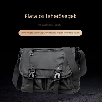 Férfi vintage keresztpántos válltáska, poliészter, vízálló, 12 hüvelykes laptophoz, Sunghee