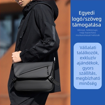 Férfi crossbody táska - Oxford anyag, vízálló, üzleti út stílus, egyszínű minta, poliészter bélés