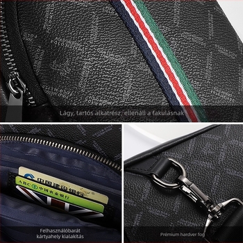Férfi crossbody táska, koreai stílusú, vízálló PVC, belső bélés: valódi bőr, engedélyezett magánmárka, 2022 tavasz