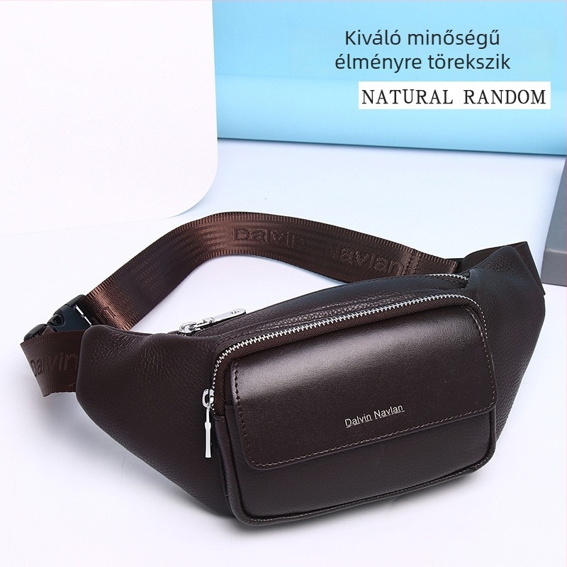 Férfi bőr deréktáska, utcai divat stílus, vízálló és kopásálló, poliészter bélés
