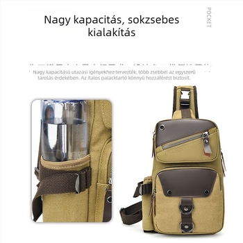 Férfi vászon Chest bag, casual stílus, napvédő funkció, poliészter bélés, 2025 tavasz