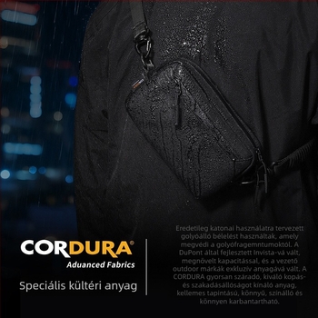 Bubm Férfi Oldaltáska – Casual Stílus, Anyag: 1050D Cordura Invista Ballistic Nylon, Vízálló és Kopásálló, Belső: Oxford Szövet Futball Mintával