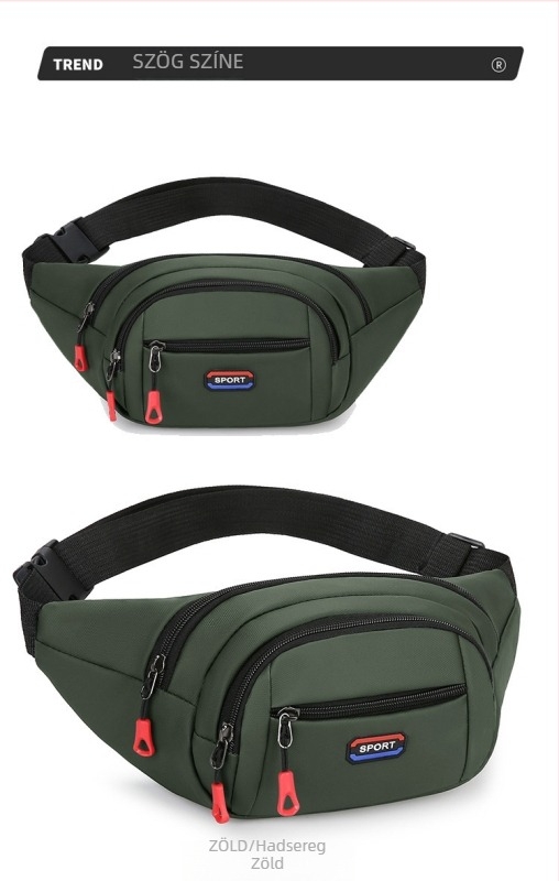 Férfi mellkas táska, városi minimalist stílus, Oxford anyag, egyszínű, poliészter bélés, több rekesz