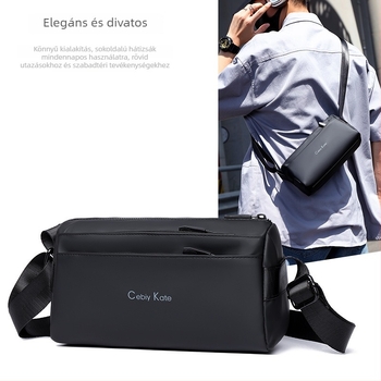 Férfi crossbody táska – utcai stílus; membrán bőrmaterial; lélegző, vízálló, ultra könnyű; egyszínű dizájn