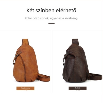 Férfi mellkas táska valódi bőrből, felsőréteg marha bőrből, kopásálló kivitel, 11 hüvelykes laptophoz kompatibilis, Zhuo Liang márka