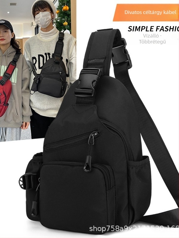 Uniszex Oxford anyagú keresztpántos táska, lélegző, vízálló, poliészter bélés