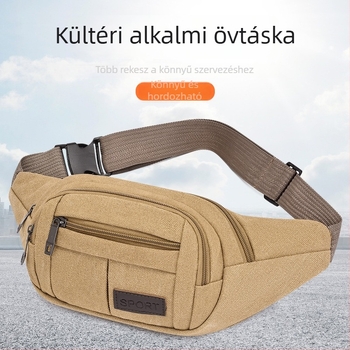 Vászon deréktáska több rekesszel, uniszex, kompatibilis az 8 hüvelykes laptophoz, könnyű és tartós