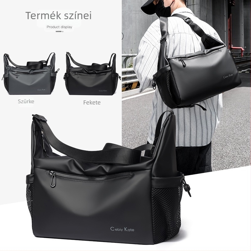 Férfi crossbody táska PU bőrrel, lélegző, poliészter bélés, üzleti utazásokhoz