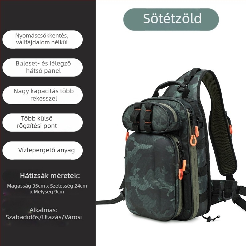 Férfi mellkas-táska, kamuflált minta, crossbody, Oxfordanyag, kopásálló, utazási stílus, 2025 tél