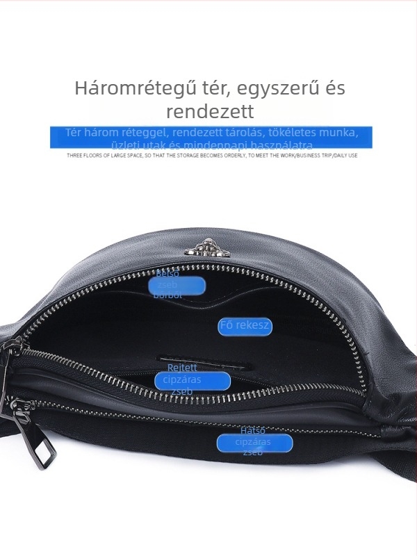 Férfi bőrből készült mellkas táska, többfunkciós, 8 colos laptophoz