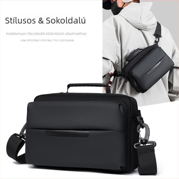 Férfi nylonból készült crossbody táska, vízálló, bélés poliészter, egyszínű dizájn