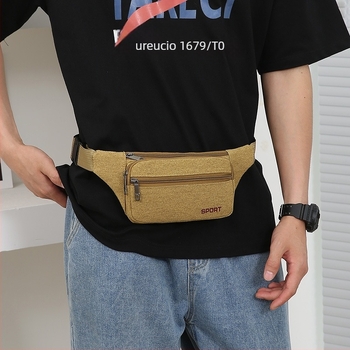 Férfi vászon derék táska — lélegző, kopásálló, crossbody, mindennapi használatra, téli 2024