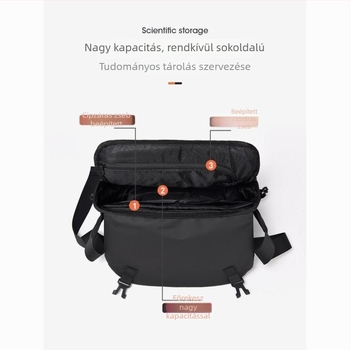 Férfi PU keresztpántos crossbody táska Oxford béléssel, Fresh and Sweet stílus, szabadidős utazásokhoz