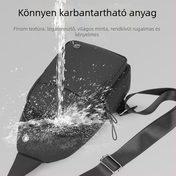 Férfi mellkas táska, ultra könnyű, bővíthető, Oxford anyag, poliészter bélés, egyszínű minta, tavasz 2025