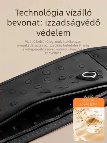 Sport derék táska telefonhoz – Lycra, lélegző, vízálló, ultra könnyű, lopás elleni védelem