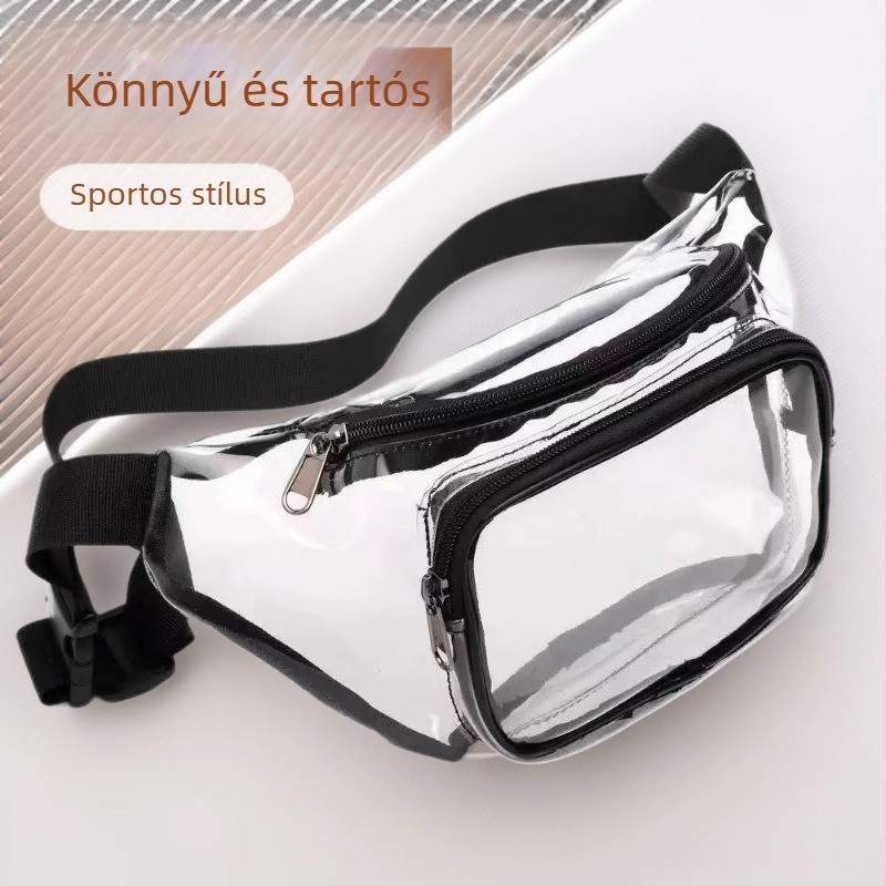 Tuesday PVC átlátszó sport deréktáska, uniszex, kültéri használatra