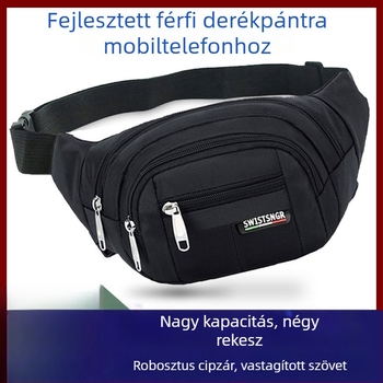 Férfi övtáska: vízálló, nagy kapacitás, poliészter anyag, Oxford bélés