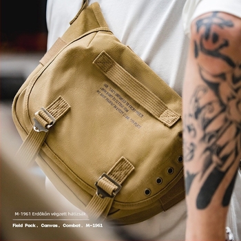 Madden Workwear M1961 pamut keresztpántos oldaltáska, bővíthető, egyszínű minta, belső pamut bélés