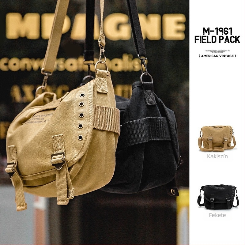 Madden Workwear M1961 pamut keresztpántos oldaltáska, bővíthető, egyszínű minta, belső pamut bélés