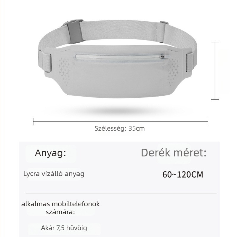 QISE sport derék táska (Nylon; vízálló, lélegző, lopás elleni védelem, éjszakai láthatóságot biztosító fényvisszaverő)