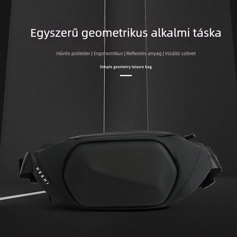Férfi crossbody táska – utcai stílus, Oxford anyag, Shell-forma, fedőnyílású nyitás, vízálló
