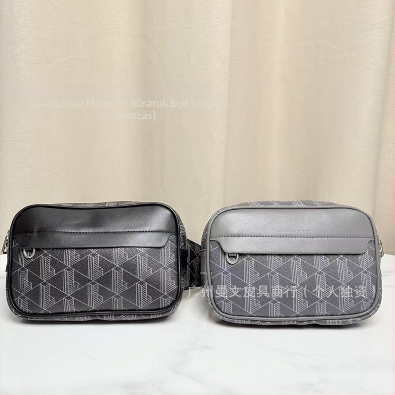 Férfi derék táska — városi minimalizmus, PU anyag, geometriai minta, bélés: szintetikus bőr, ultra-könnyű, ütésálló