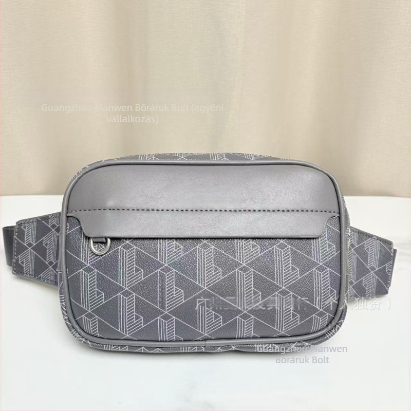Férfi derék táska — városi minimalizmus, PU anyag, geometriai minta, bélés: szintetikus bőr, ultra-könnyű, ütésálló