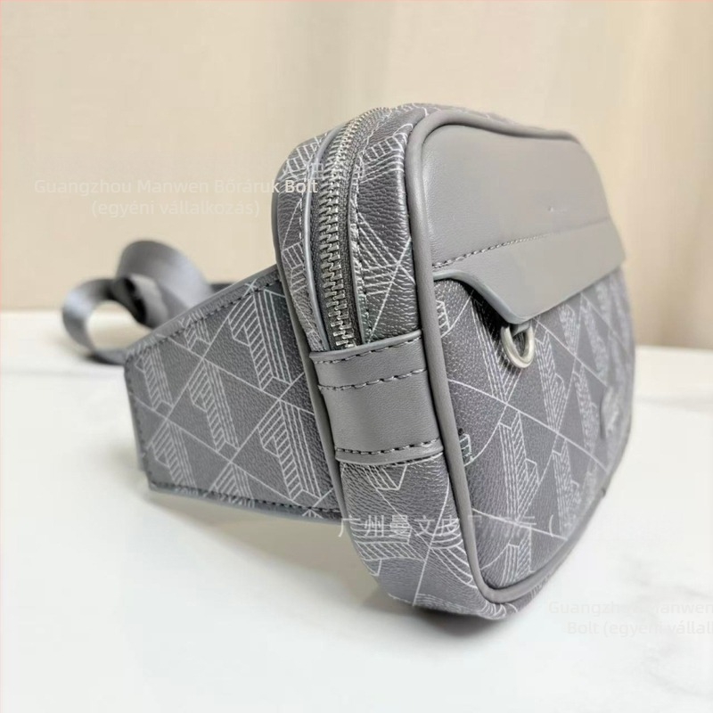 Férfi derék táska — városi minimalizmus, PU anyag, geometriai minta, bélés: szintetikus bőr, ultra-könnyű, ütésálló